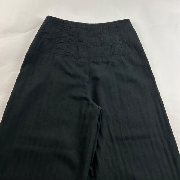 Banana Republic Black Canvas Ultra High Rise Wide Leg Side Zip Trouser Pant 2 - Picture 7 of 7
